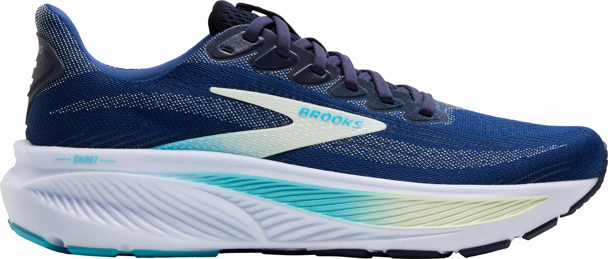 Brooks Ghost 17 Womens Running Shoes - Blue lunch - time runs collar
