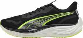 durable nylon shoes Biomechanical Flex Zones Puma Velocity Nitro 3 Mens Running Shoes - Black