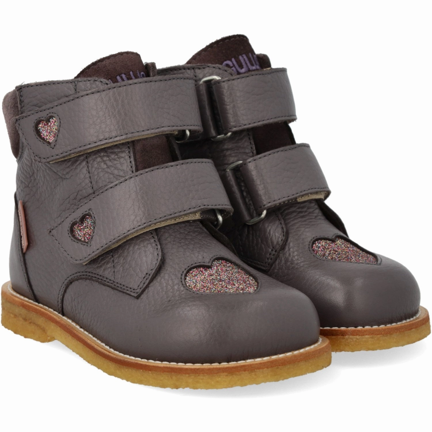 Hard Wear Textured Grip Pattern Angulus Lavender/Multi Glitter/Lavende TEX Boot with Sparkling Glitter Hearts