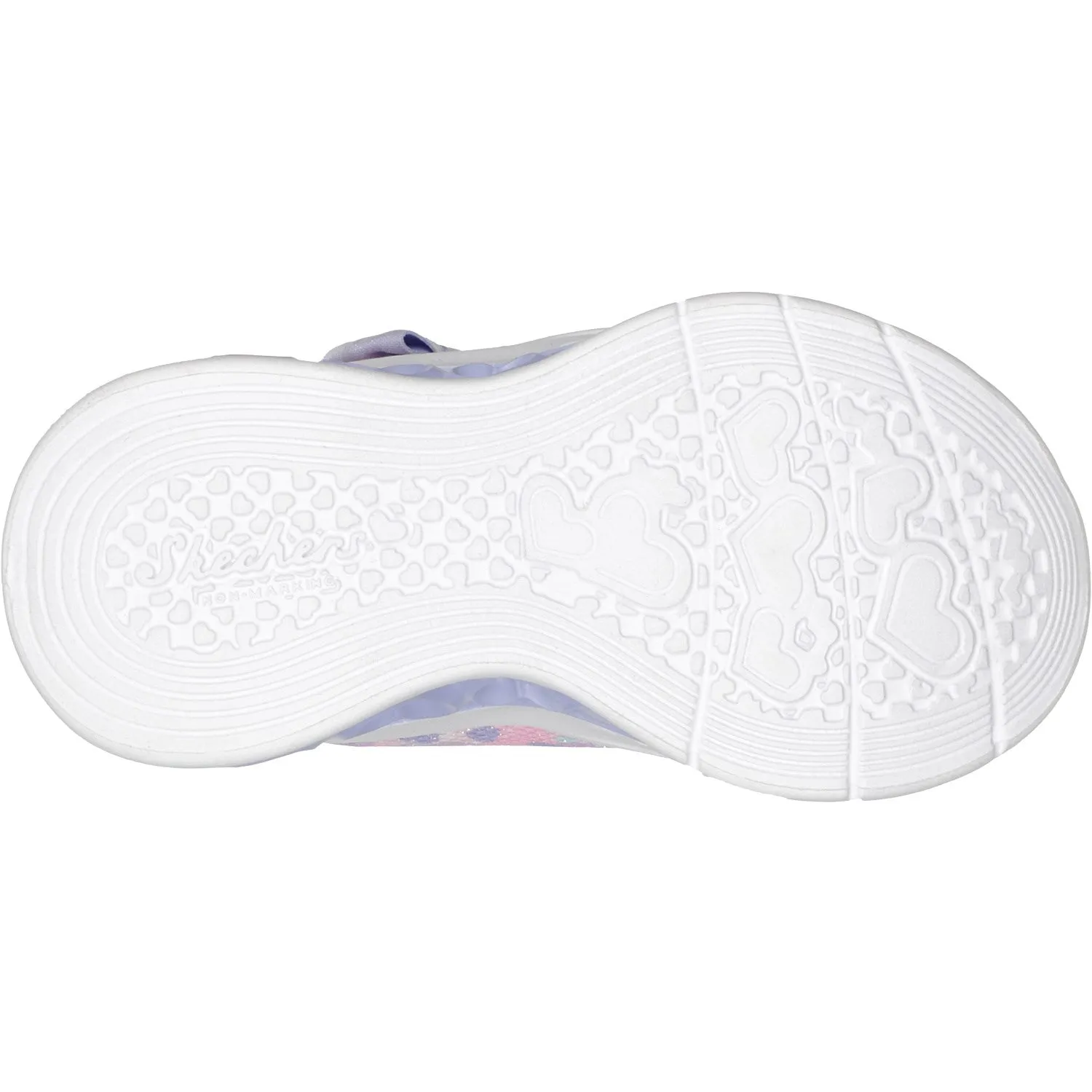 Stacked Cushioning Mid Top Skechers Pink Flutter Heart Lights - Kind Spirit