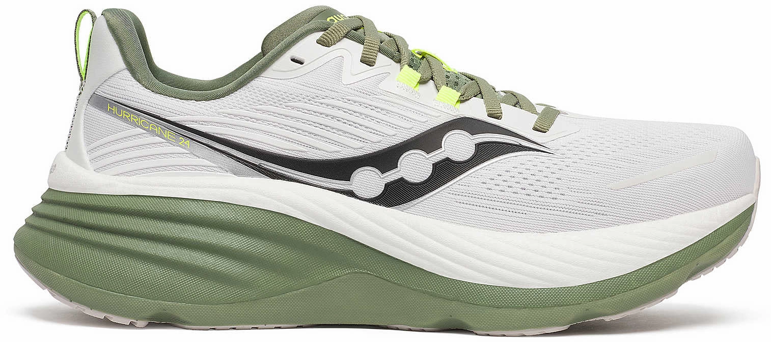 Saucony Hurricane 24 Mens Running Shoes - White speed - work running shoes Barefoot simulation
