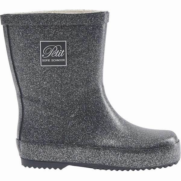 Sofie Schnoor Gummist?vler Black w Silver High Traction Rainy Days Protective Finish Snowy Path