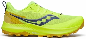 running for endurance shoes Vibration Reduction Saucony Peregrine 14 Mens Trail Running Shoes - Yellow