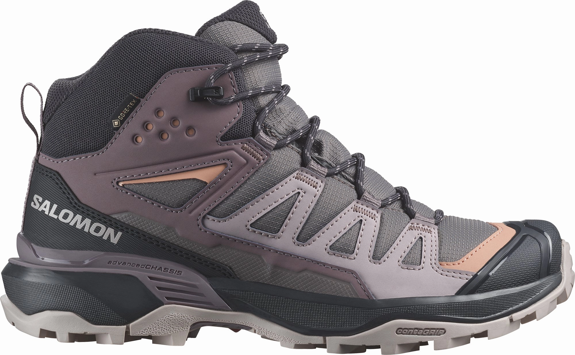3D Heel Gripper Snow - proof Salomon X Ultra 360 Mid GORE-TEX Womens Walking Boots - Grey