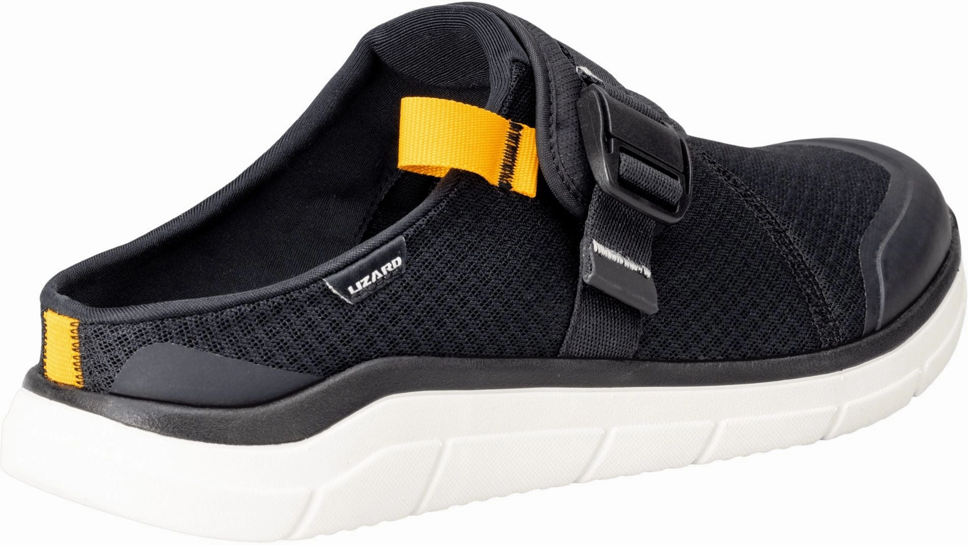 Cushioned Footbed Lizard Way Mens Moc Sandals - Black