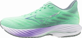 Ultra Lightweight Build running in a bamboo bridge area shoes Mizuno Wave Rider 28 Womens Running Shoes - Green
