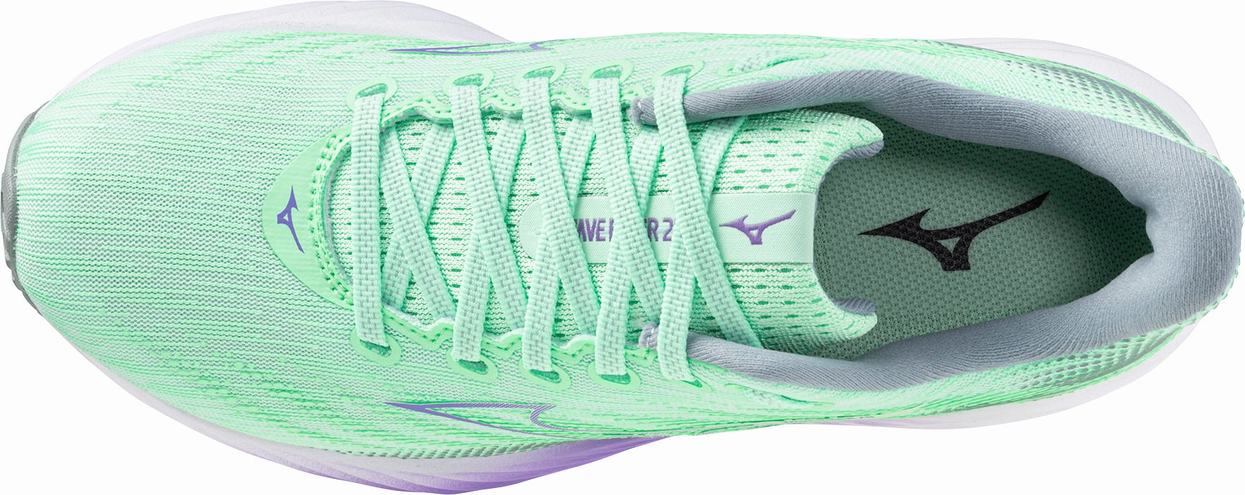 single - density sole shoes slip - on footwear Mizuno Wave Rider 28 Womens Running Shoes - Green