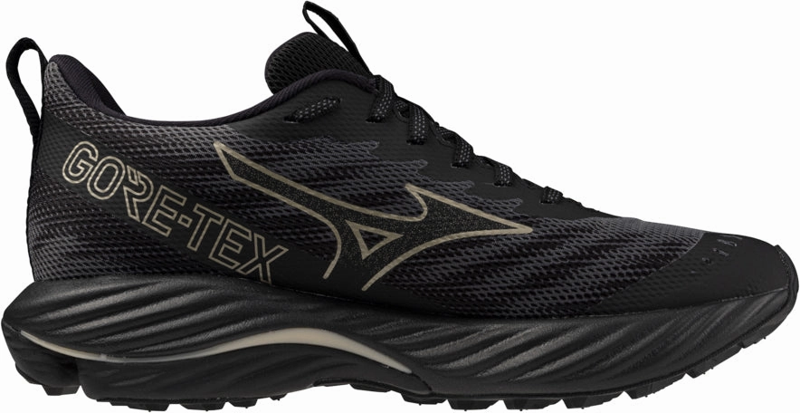 Mizuno Wave Rider GORE-TEX 2 Womens Trail Running Shoes - Black color - green day running shoes