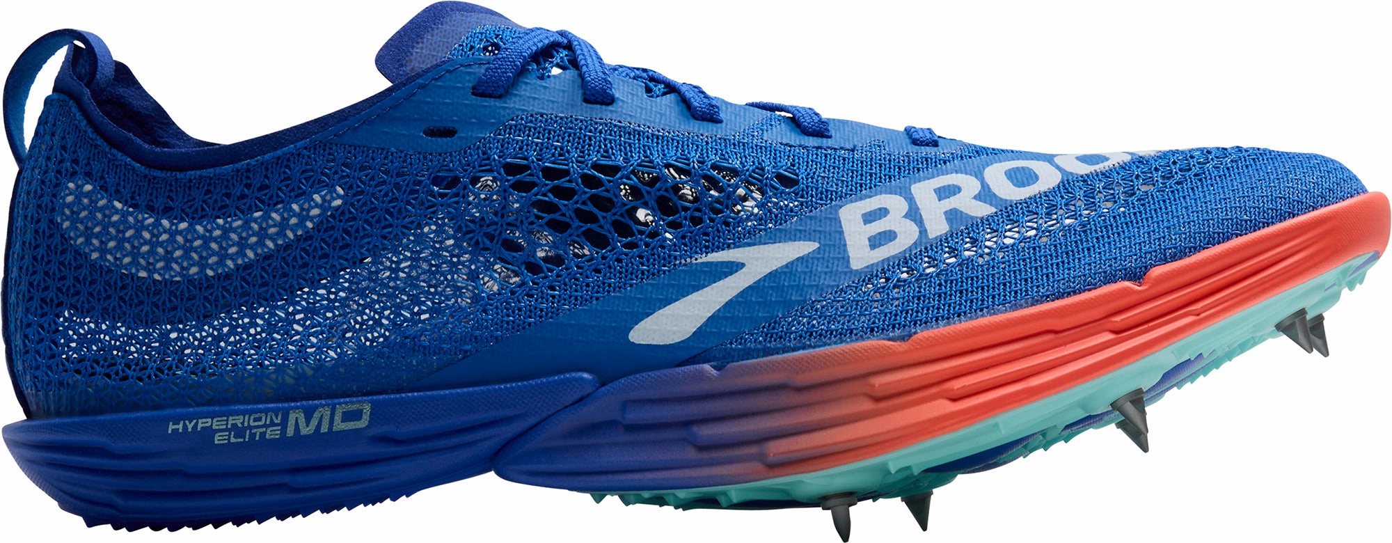 Brooks Hyperion Elite MD Running Spikes - Blue High Play Defensive Play