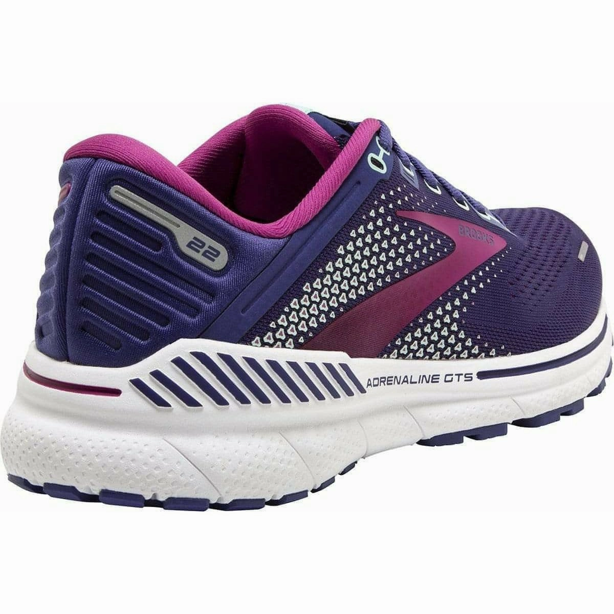 Brooks Adrenaline GTS 22 Womens Running Shoes - Purple Breathable Inserts national - team - themed running gear