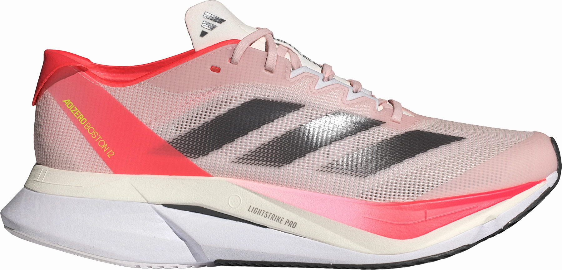 adidas Adizero Boston 12 Womens Running Shoes - Pink Heel lockdown
