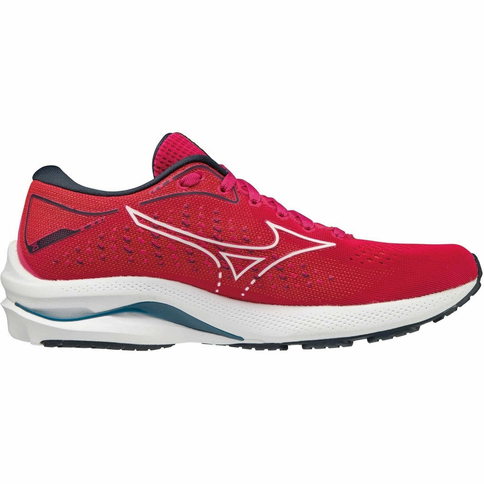Mizuno Wave Rider 25 Womens Running Shoes - Pink stretchable shoes foam - midsole shoes