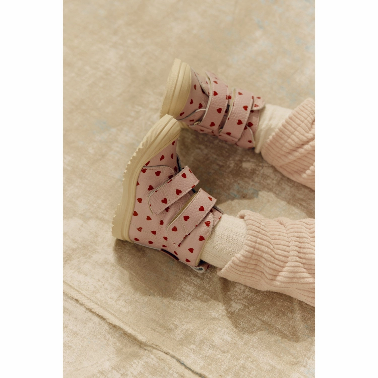 Angulus Rose Hearts Tex-Leatherst?vle Med Merino Woolfoer Og Hjerteprint Anti   Odor