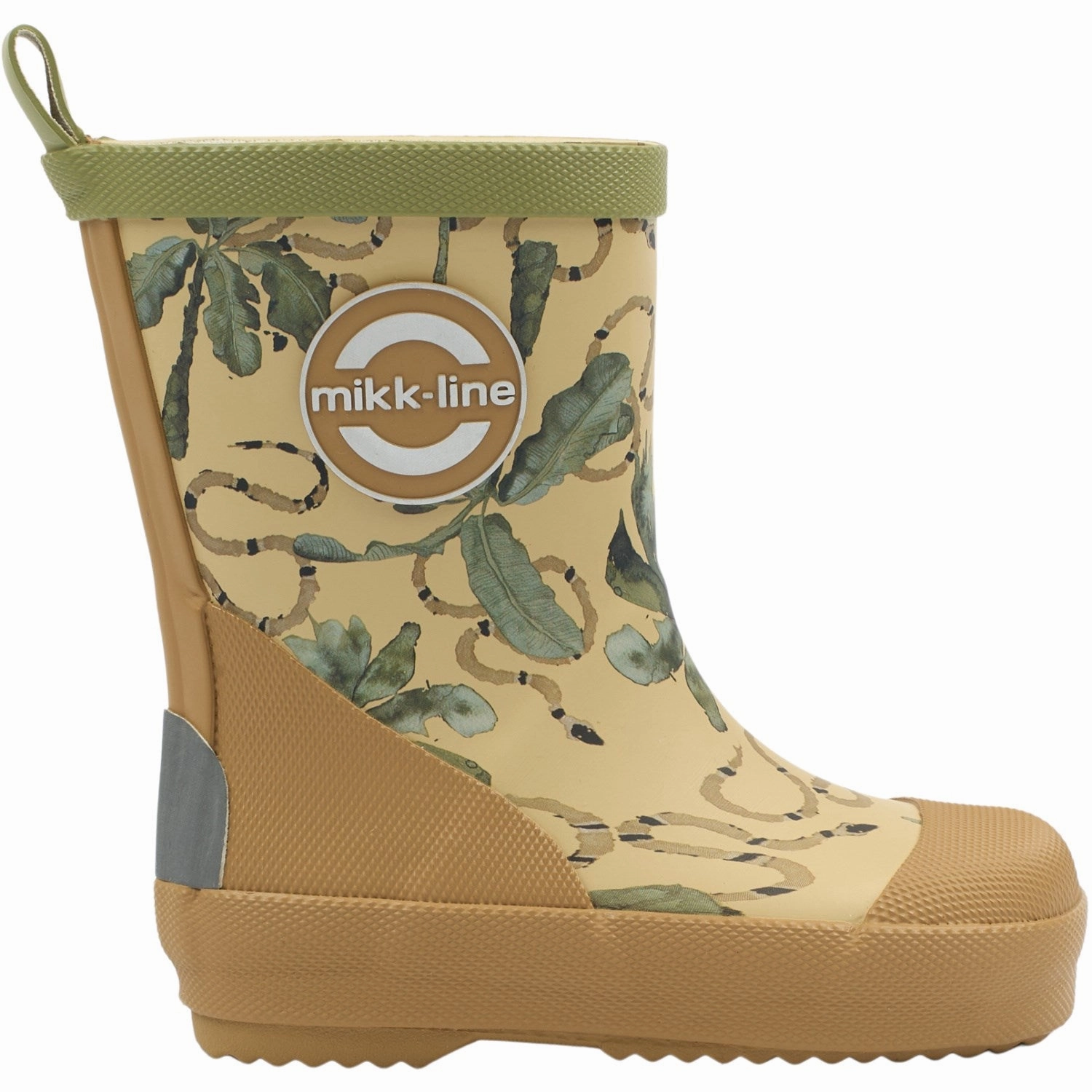 Slip Resistant Outdoor Trek Protective Finish All Day Worker Mikk-Line Gray Green Printed Wellies