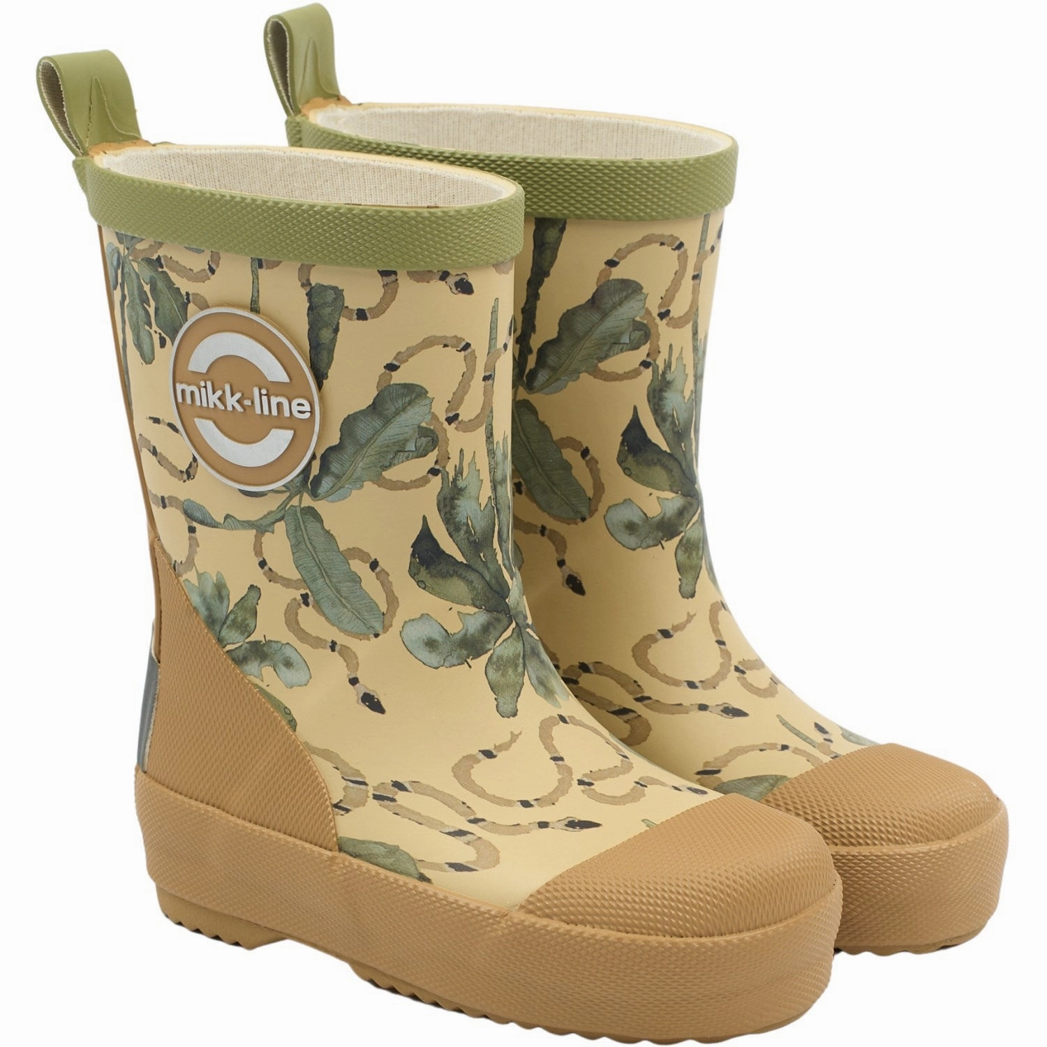 Mikk-Line Gray Green Printed Wellies Dynamic Arch Support