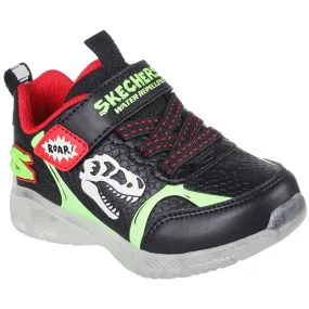 Odor Eliminating AntiFatigue Skechers S-Lights Illumi Brights Sneakers Dino Glow Black/Lime