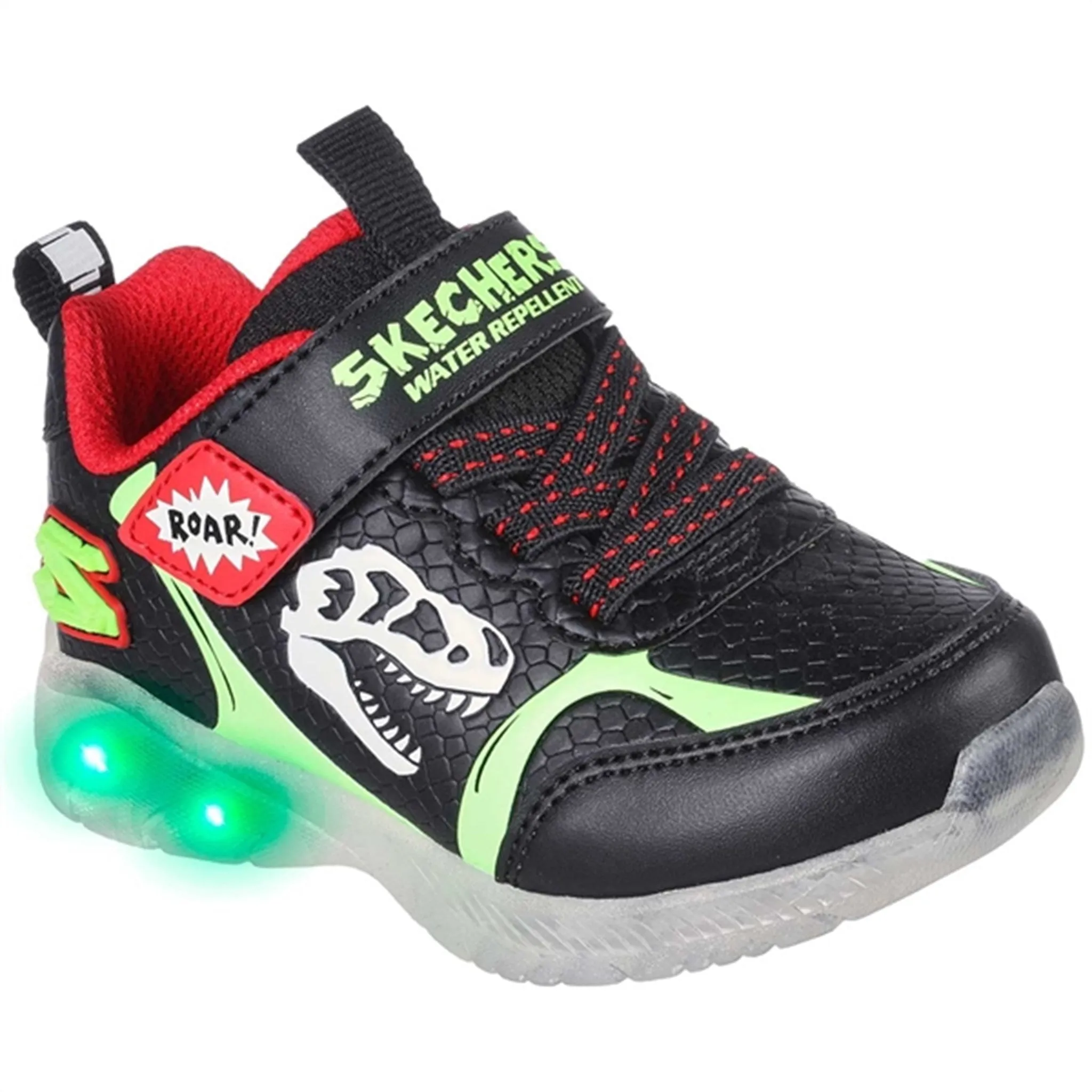 Skechers S-Lights Illumi Brights Sneakers Dino Glow Black/Lime Max Agility
