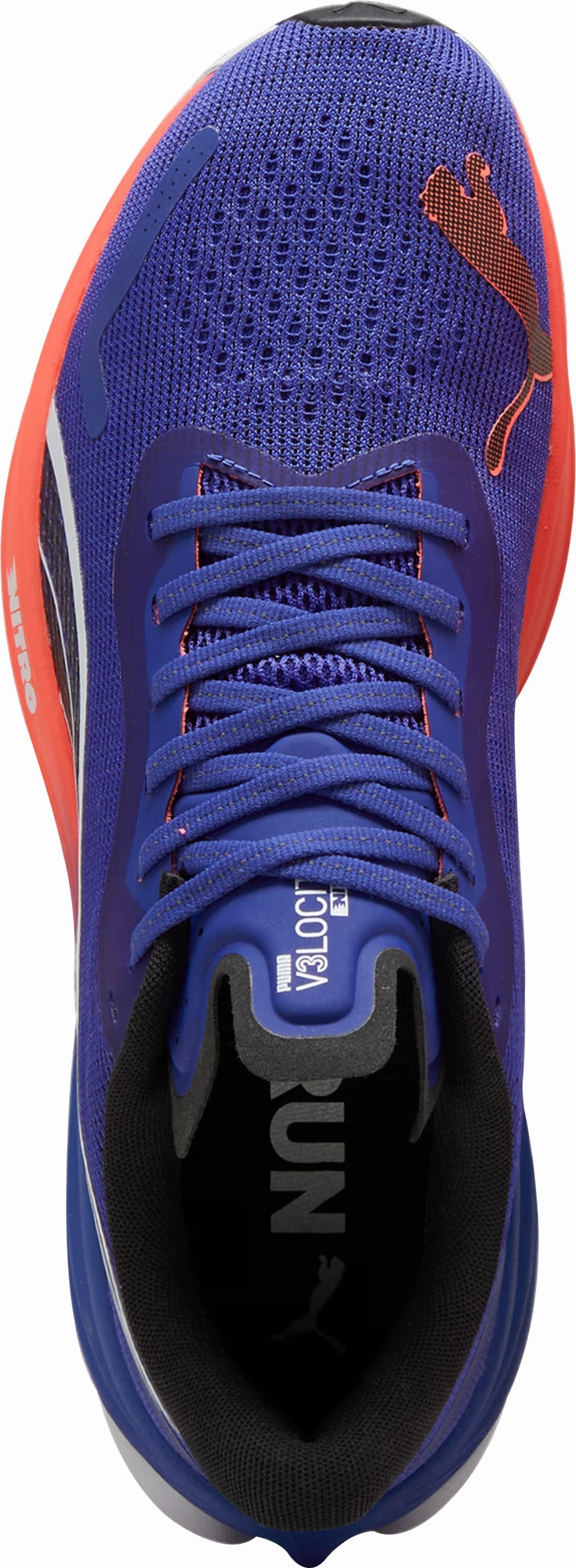 Contoured Footbed Design Puma Velocity Nitro 3 Mens Running Shoes - Blue