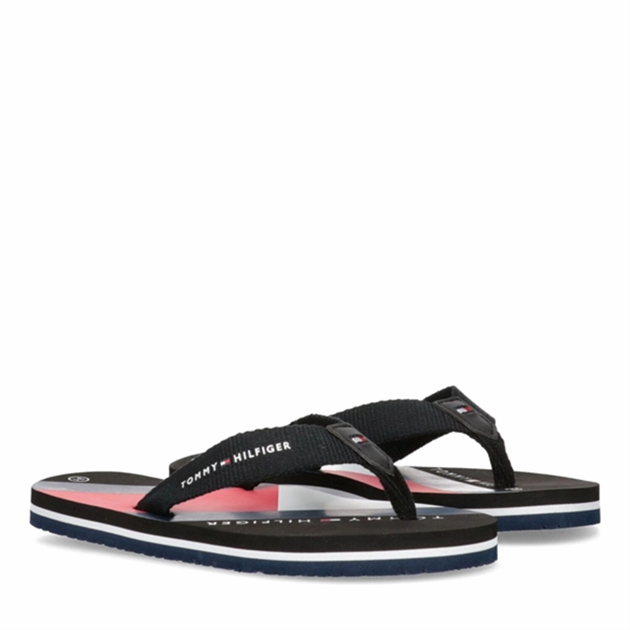 Art Fair Tommy Hilfiger Flag Print Flip Flop Black