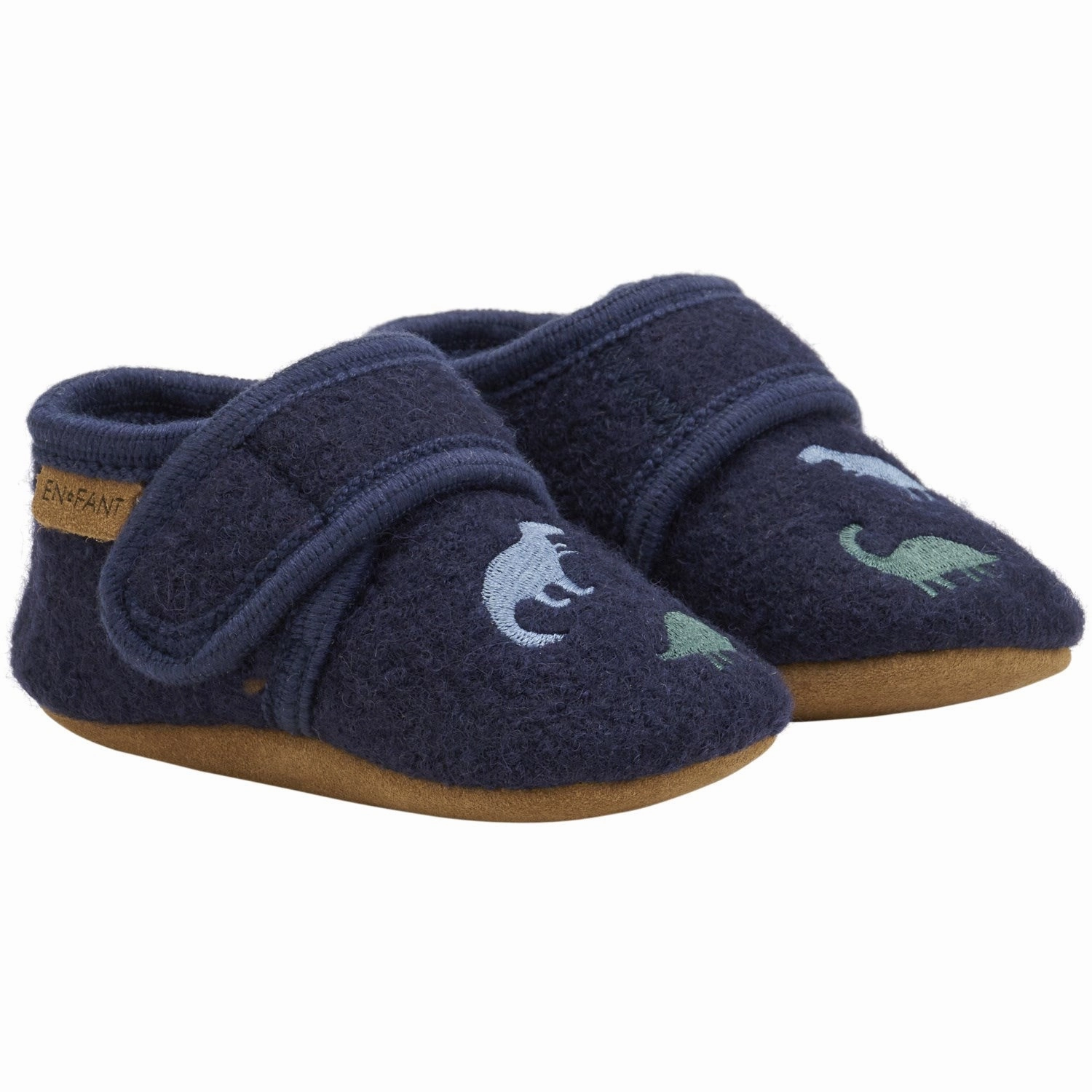 En Fant Navy Wool Slippers With Embroidery Chill Walk Sandals Lightweight Structure