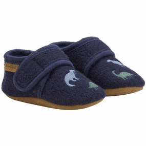 En Fant Navy Wool Slippers With Embroidery Chill Walk Sandals Lightweight Structure