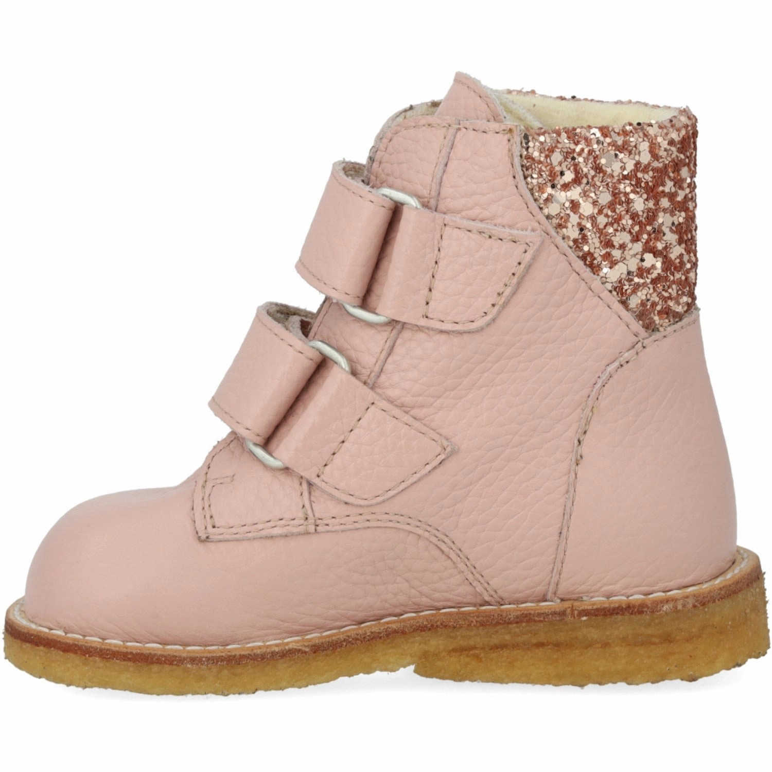 Angulus Rosebud/Maple Glitter TEX Glitter Glitter Boot with Velcro Closure Weatherproof Seam