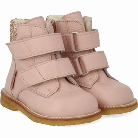 Pure White Angulus Rosebud/Maple Glitter TEX Glitter Glitter Boot with Velcro Closure