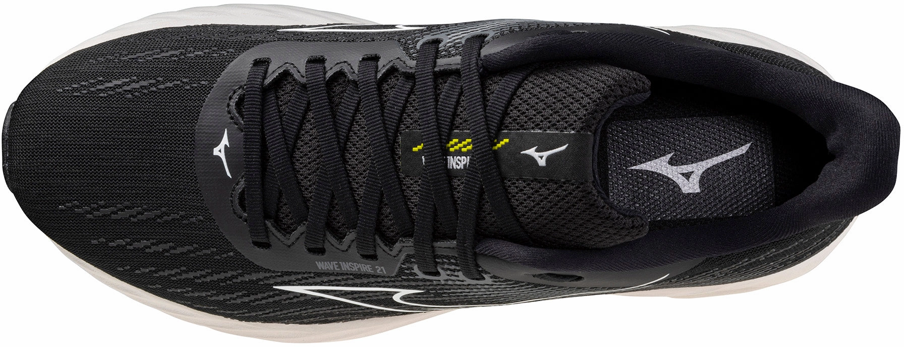 Mizuno Wave Inspire 21 Mens Running Shoes - Black medial support shoes slip - on footwear