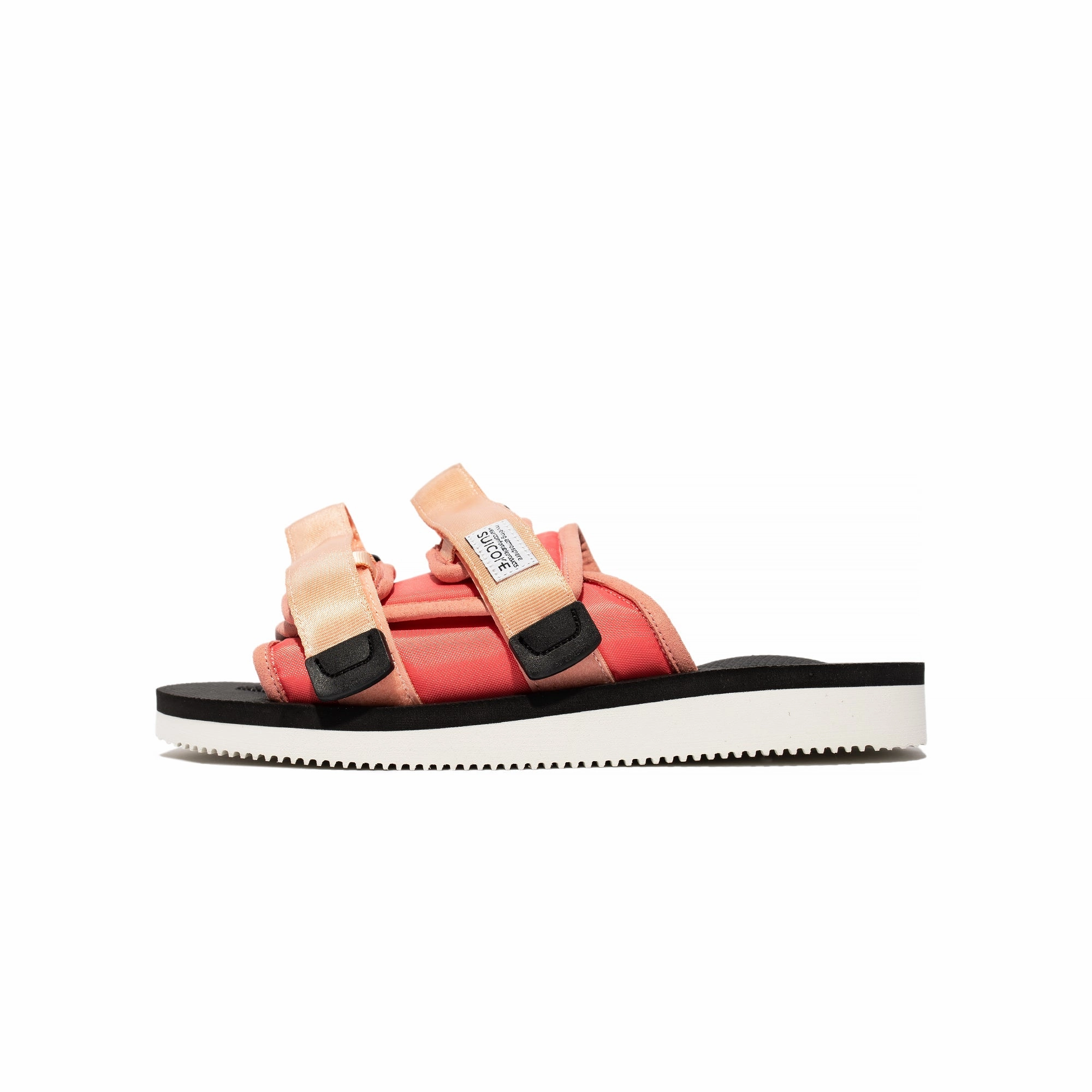 Suicoke MOTO-Cab Sandals Salmon/Black Hygroscopic Yarn Technology Dynamic Flex System