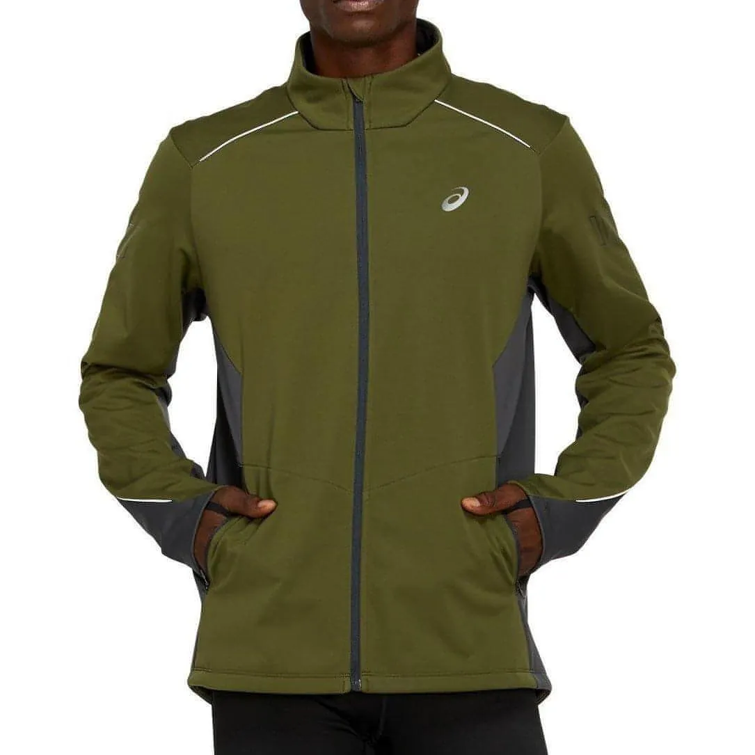 Heavy Duty Zippers Asics Lite-Show Winter Mens Running Jacket - Green