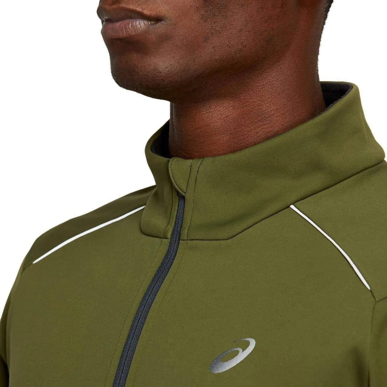 Asics Lite-Show Winter Mens Running Jacket - Green Sleek Jacket