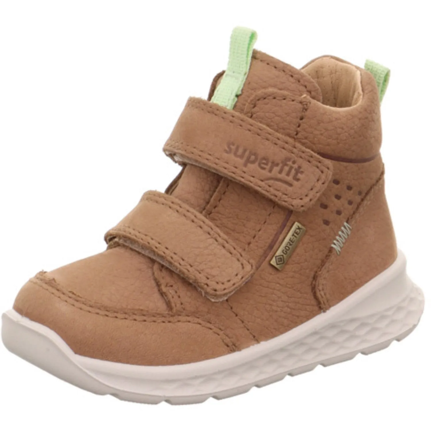 Superfit Brown/Light Green Breeze Slipper/Velcro Fastener Comfort Lining Slip On Elastic Gusset