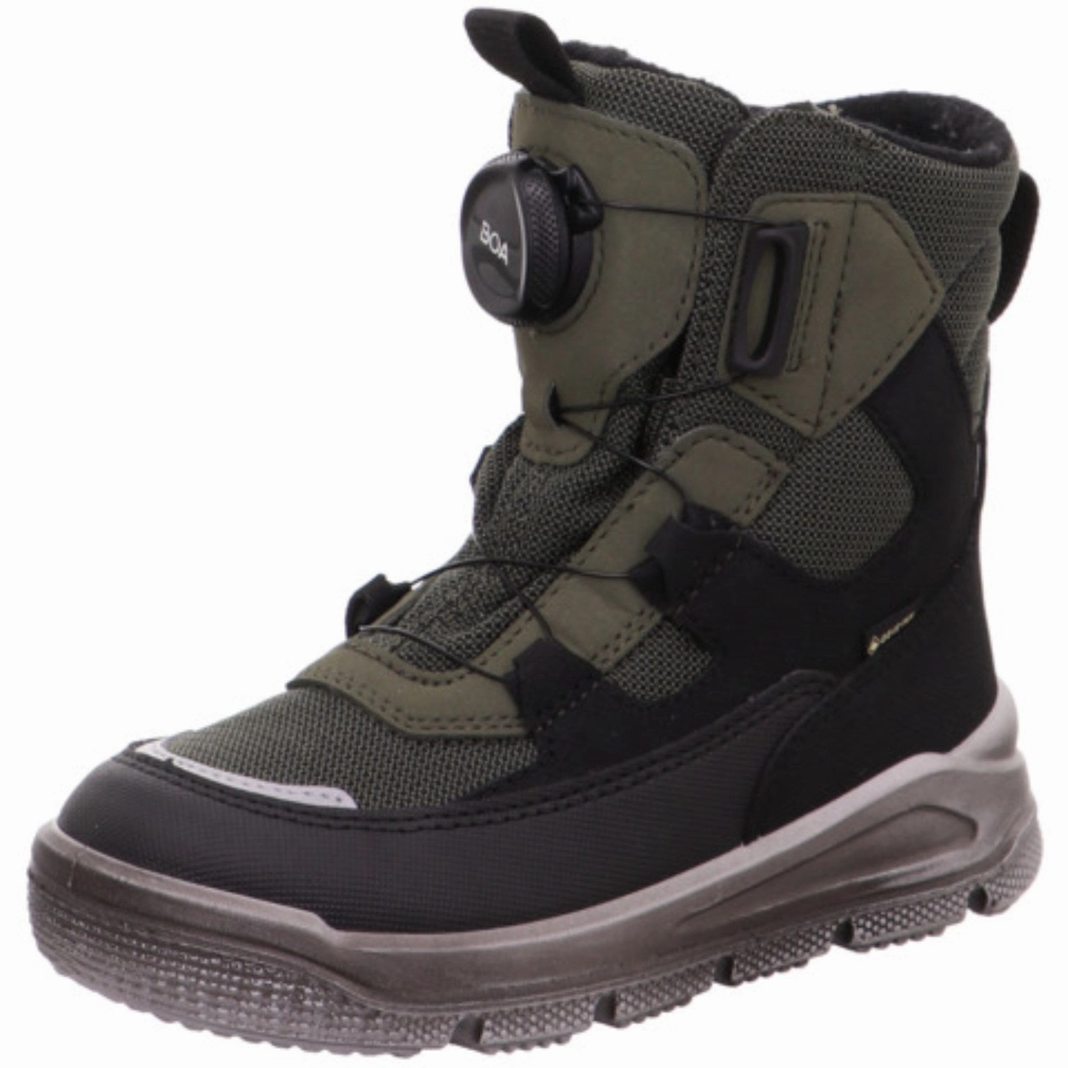 Superfit Black/Green Mars Boots With Warm Lining fashionable footwear Rugged Built Outdoor Trek