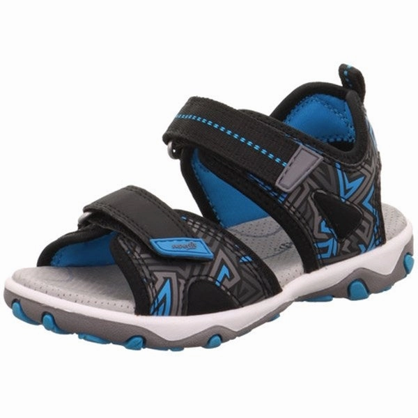 Superfit Mike 3.0 Sandals Black/Turquoise Travel Shoes Microfiber Lining