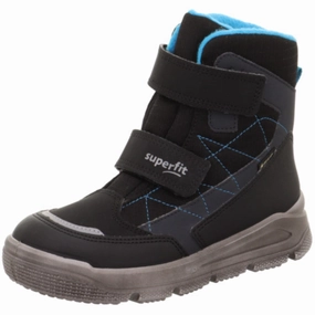 Slip On Style Anti   Fatigue Superfit Black/Turquoise Mars Boots With Warm Lining