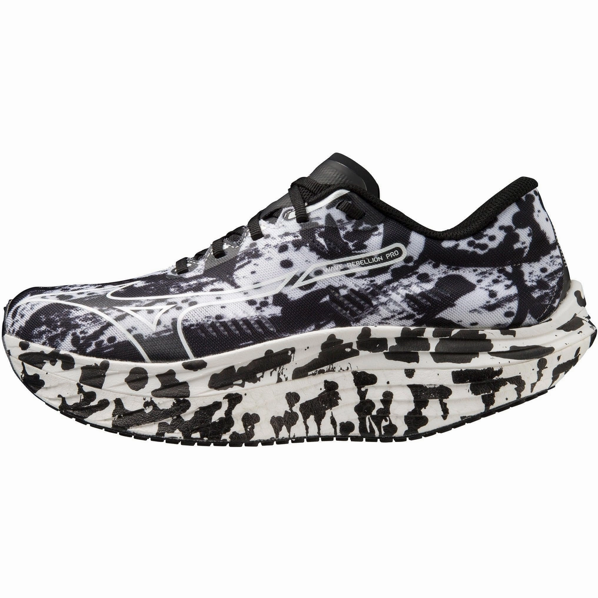 entry - level running shoes 3D Curved Grooves Mizuno Wave Rebellion Pro Running Shoes - Black