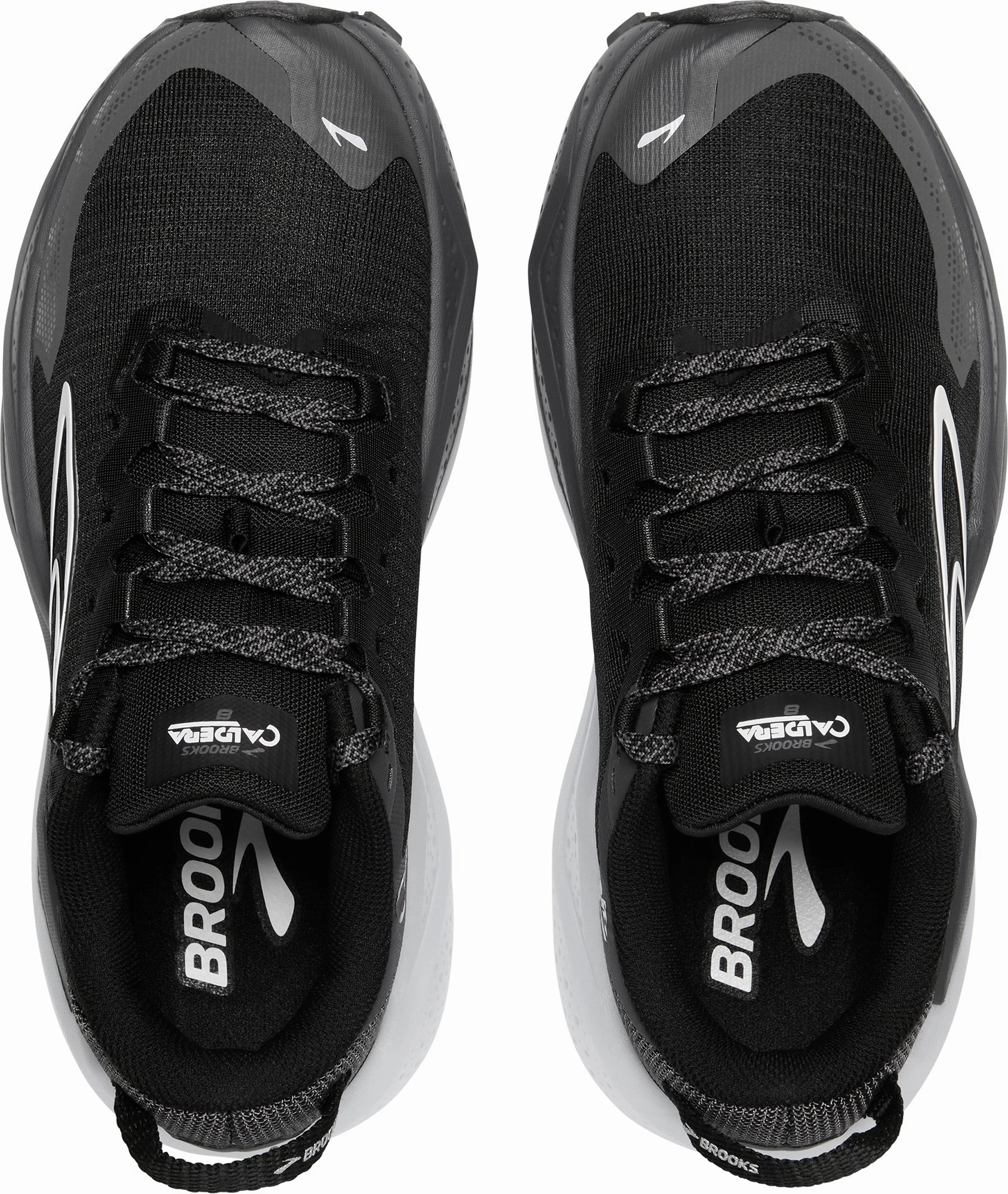 gel running wear optimize running form Brooks Caldera 8 Mens Trail Running Shoes - Black