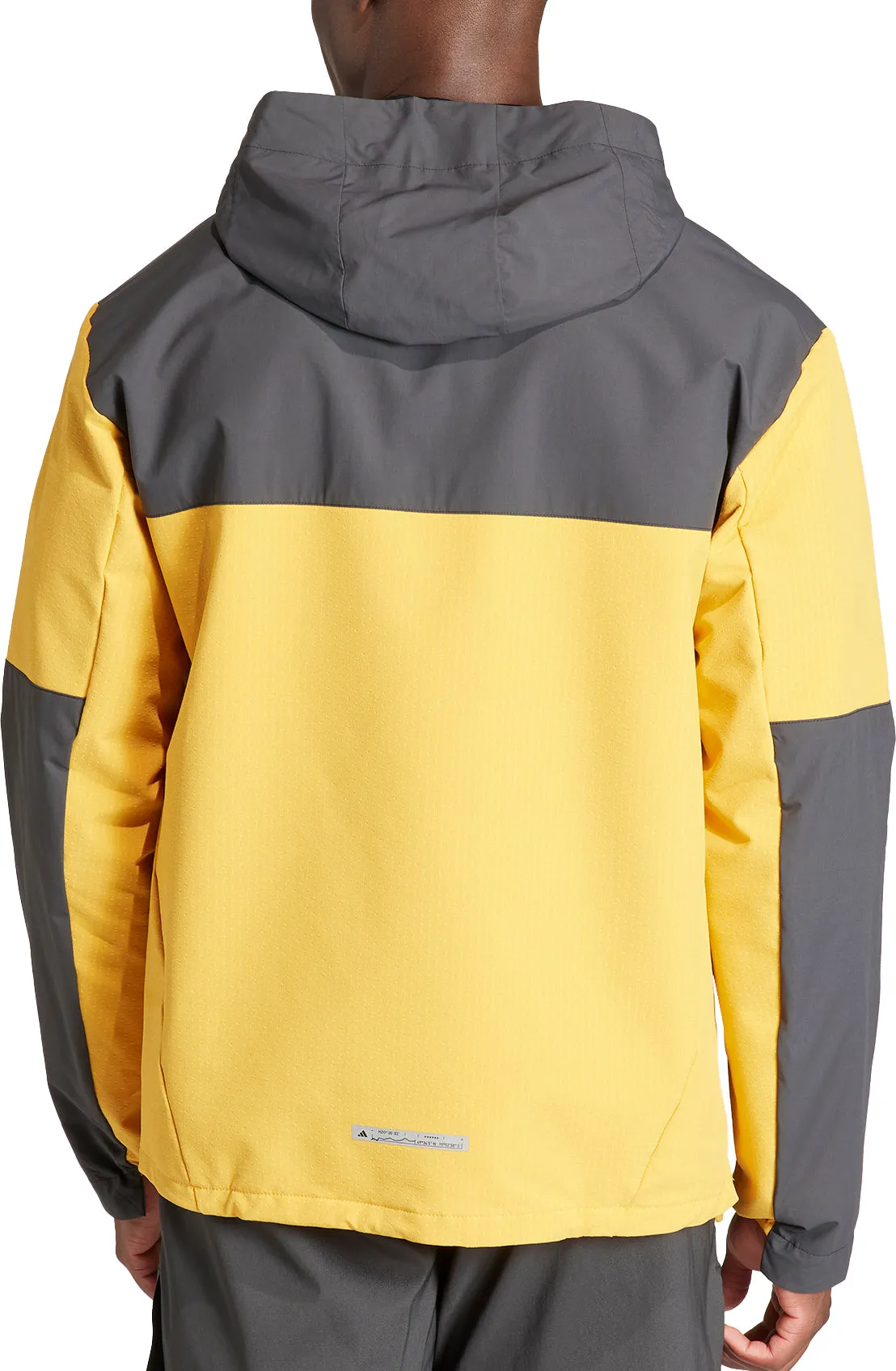adidas Ultimate Conquer The Elements COLD.RDY Mens Running Jacket - Yellow Foldable Collar Lipstick