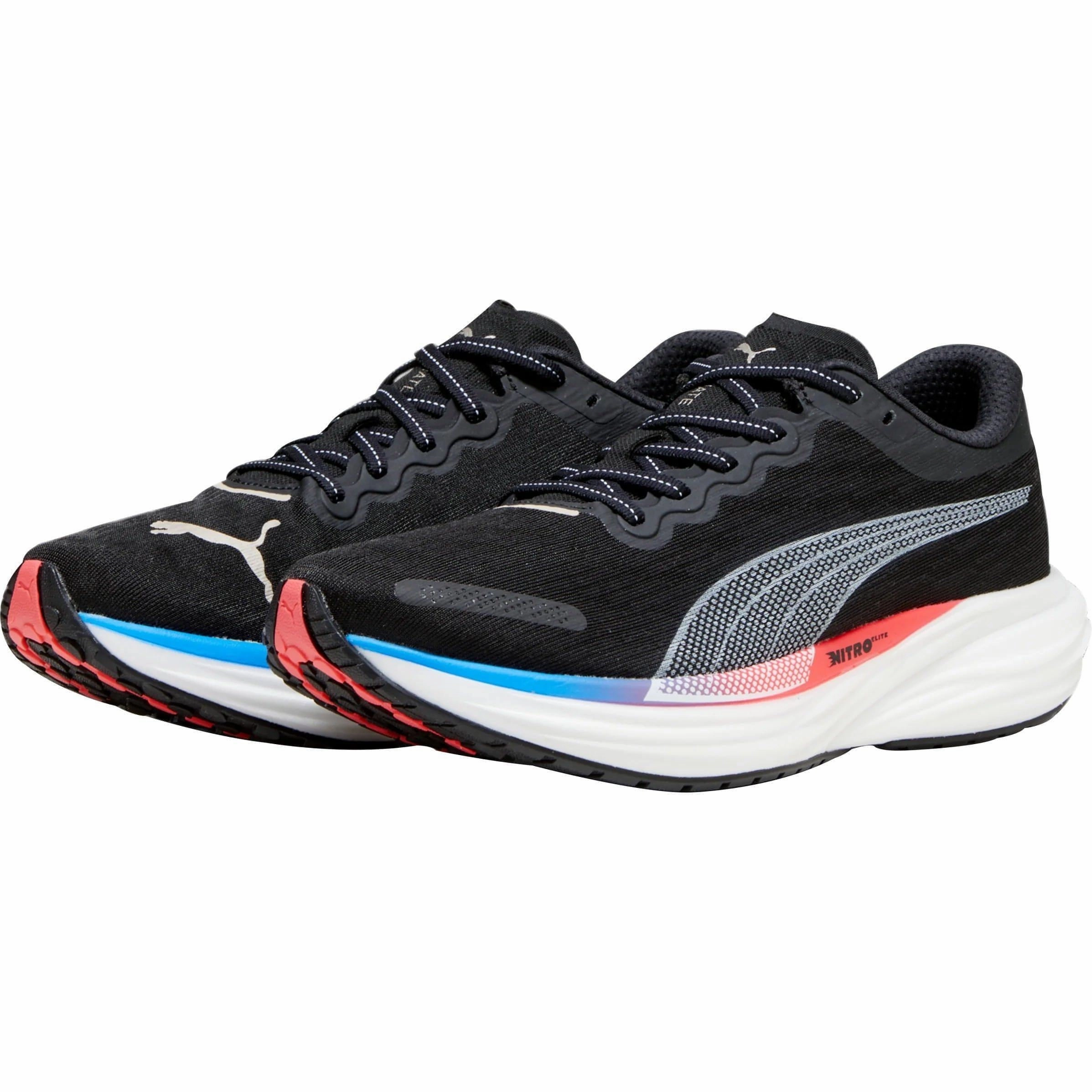 Puma Deviate Nitro 2 Mens Running Shoes - Black weightlifting shoes running with a fitness tracker