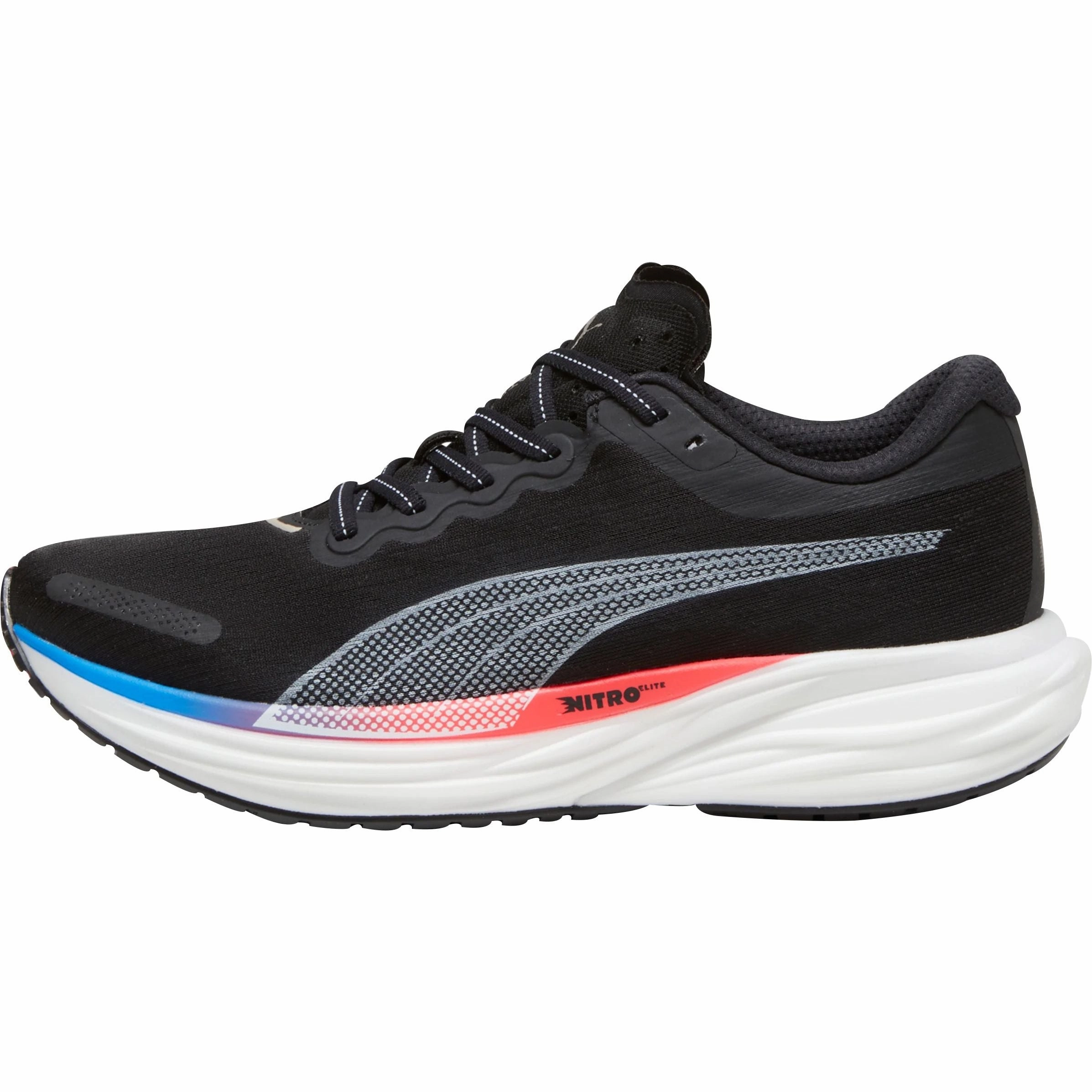 3D Arch Molding Aerodynamic Profile Puma Deviate Nitro 2 Mens Running Shoes - Black