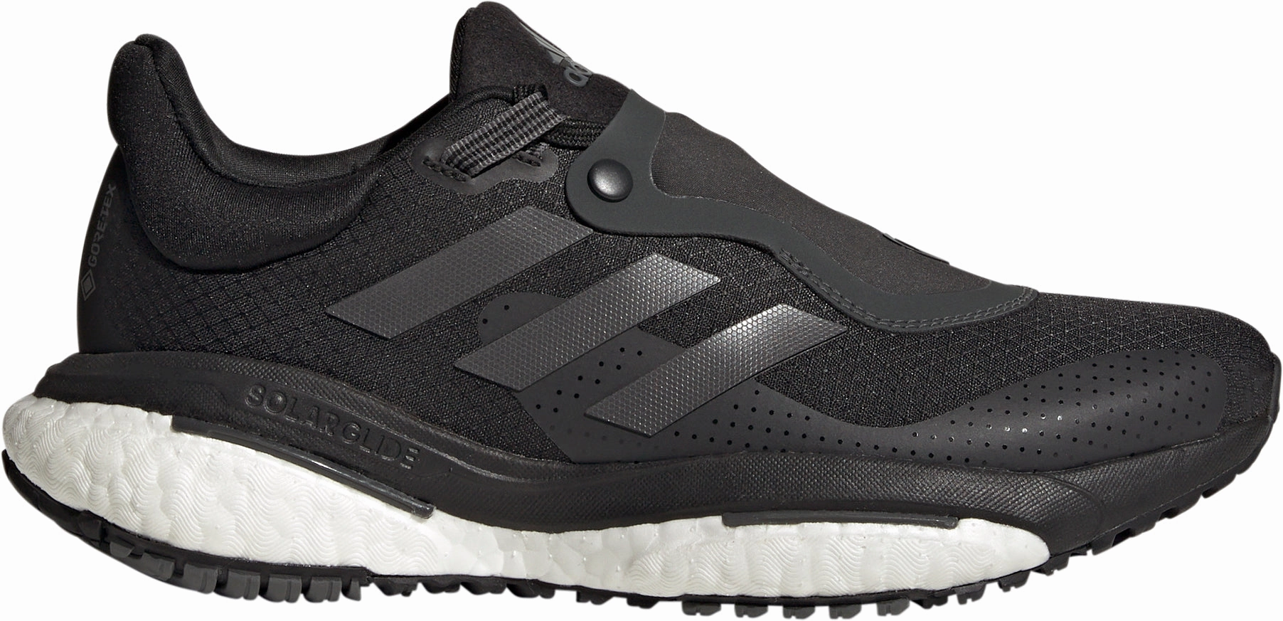 adidas Solar Glide 5 GORE-TEX Womens Running Shoes - Black Shock Dissipating Unit Heel Stabilization Frame