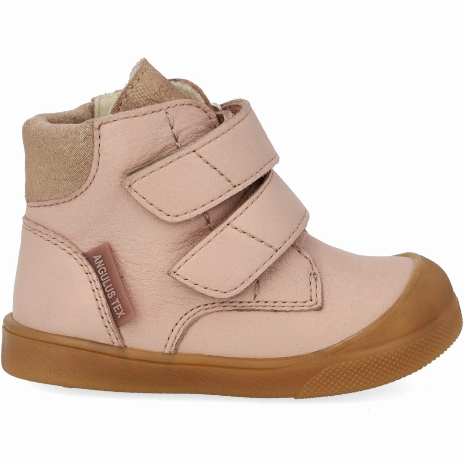 Angulus Rosebud/Rose Glitter Child's first TEX Winter Boot Slip Resistant Rough Trail Hiker