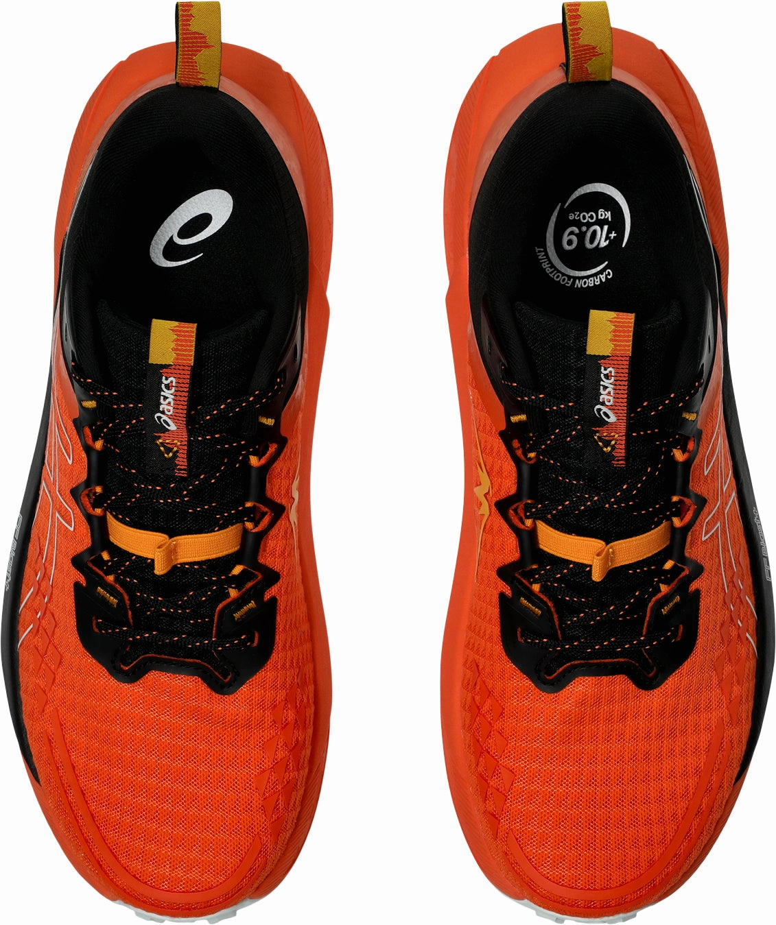 hilly - terrain - runner running on flats Asics Gel Trabuco 13 Mens Running Shoes - Orange