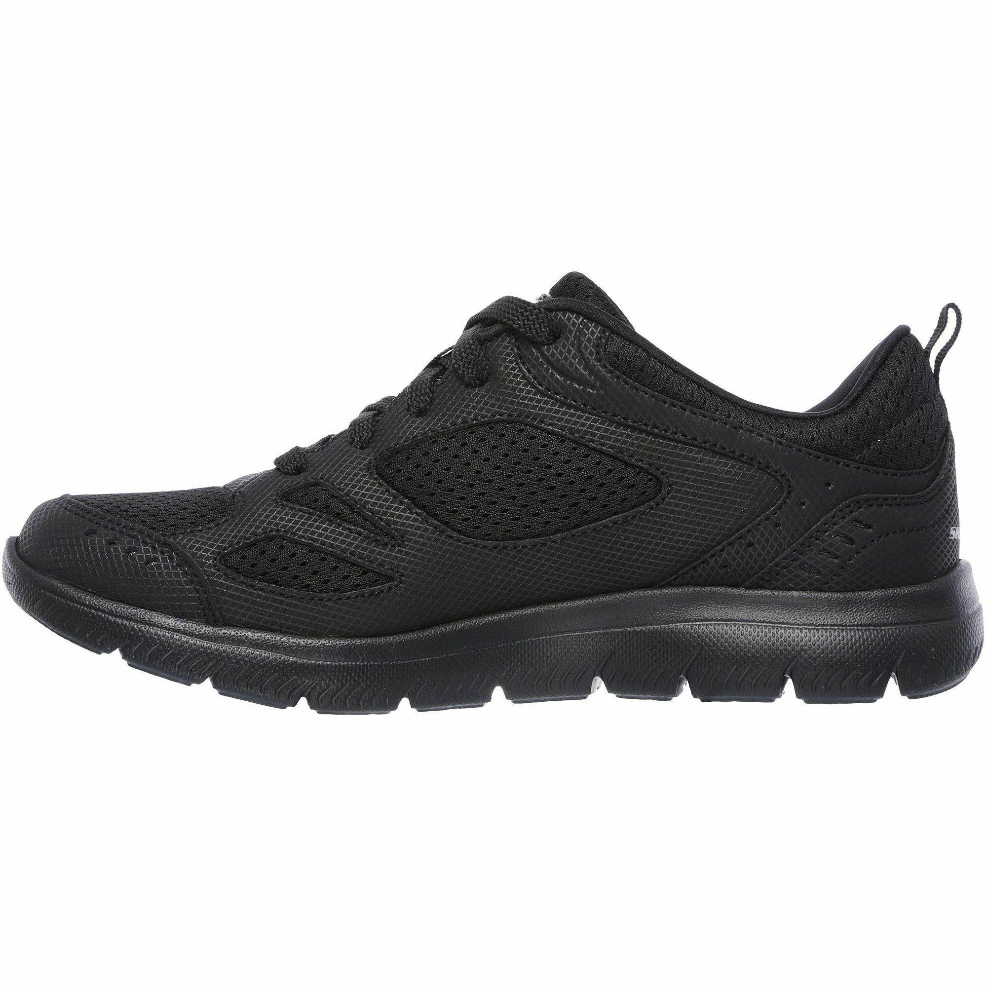 Skechers Summits Suited Womens Training Shoes - Black Ventilation Channel System Basketball Ready