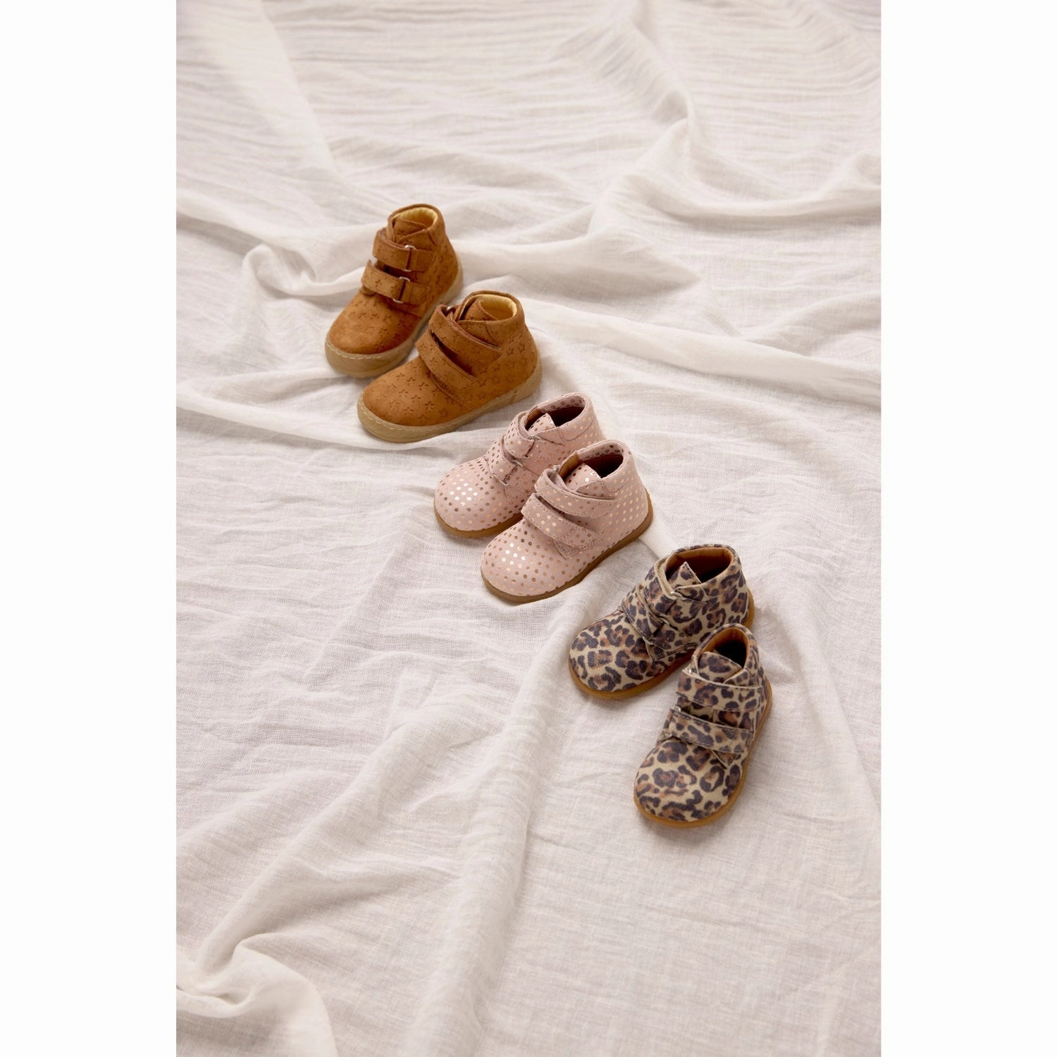 Angulus Rose Copper Dots Child's First Shoe Slim Look Unisex Comfort