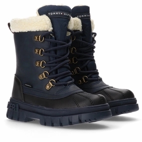 Tommy Hilfiger Lace-Up Bootie Blue Durable Shell Stylish Explorer