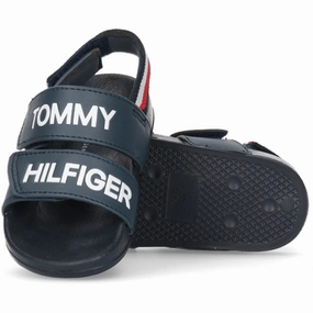 Tommy Hilfiger Logo Velcro Sandal Blue Recycled materials