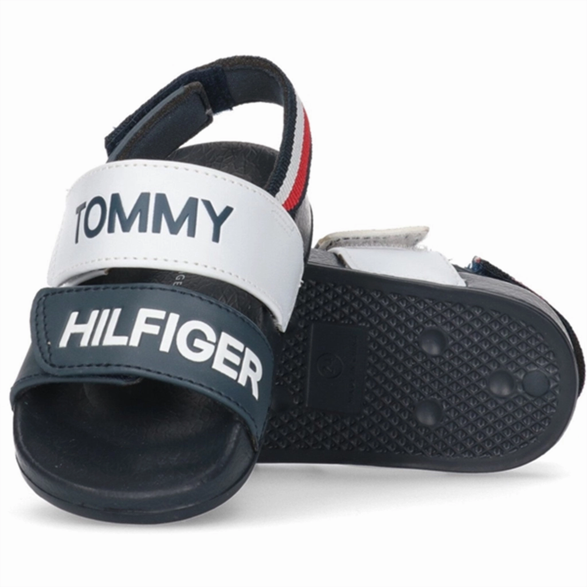 Tommy Hilfiger Logo Velcro Sandal Blue/White/Red Sole Traction