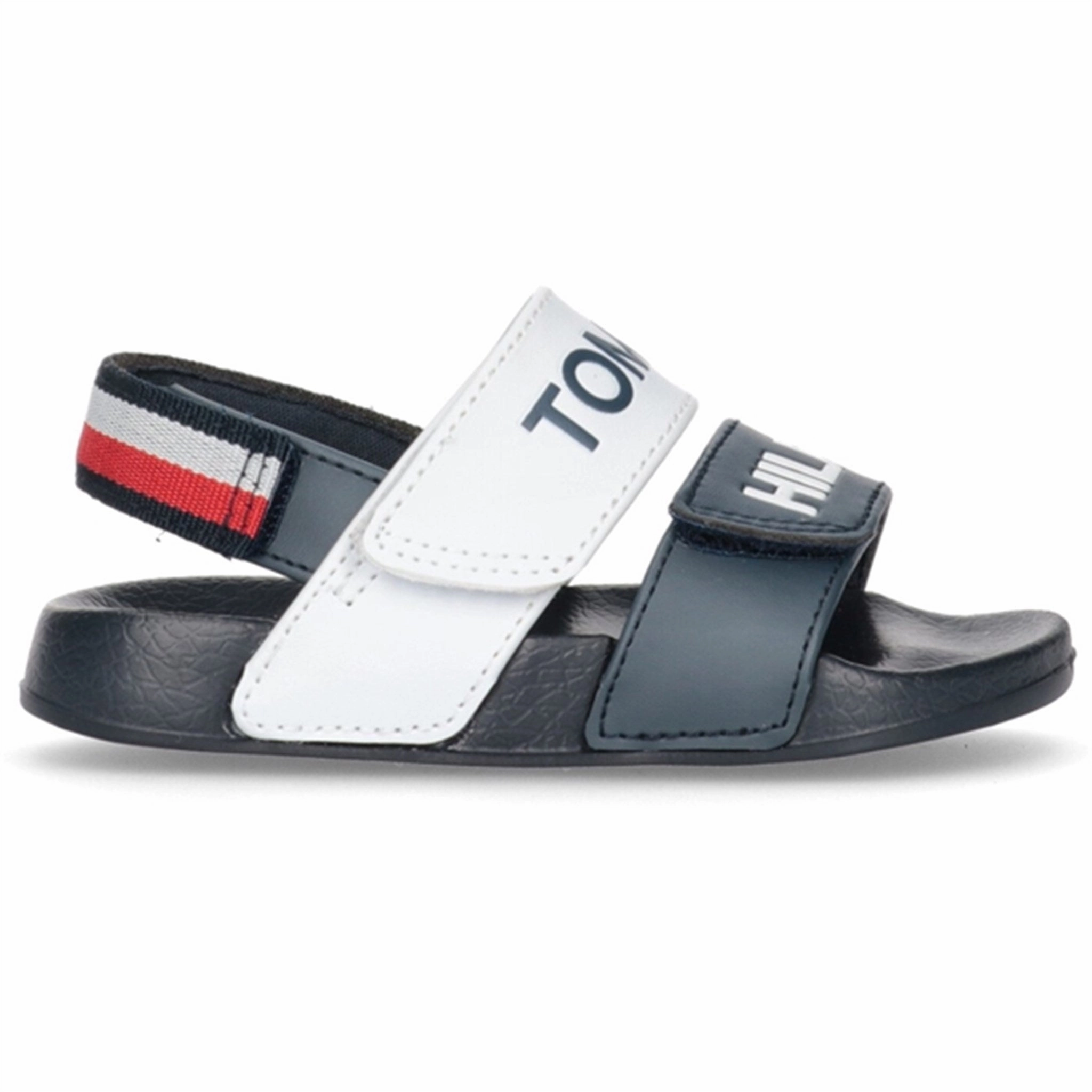 Tommy Hilfiger Logo Velcro Sandal Blue/White/Red Casual Beach Sandals Modern Glow
