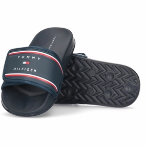 Easy on Tommy Hilfiger Maxi Velcro Pool Slide Blue